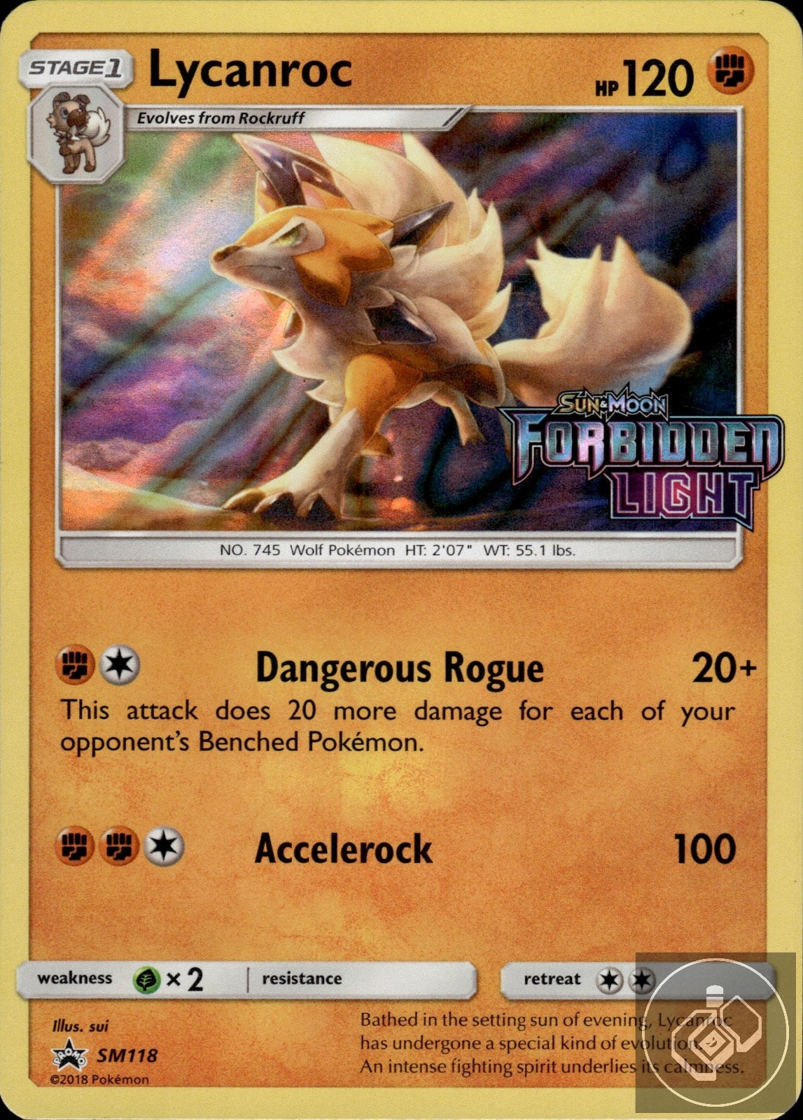 Lycanroc - (Prerelease) SM118 Holo Promo Sun & Moon Promo Pokemon Holo