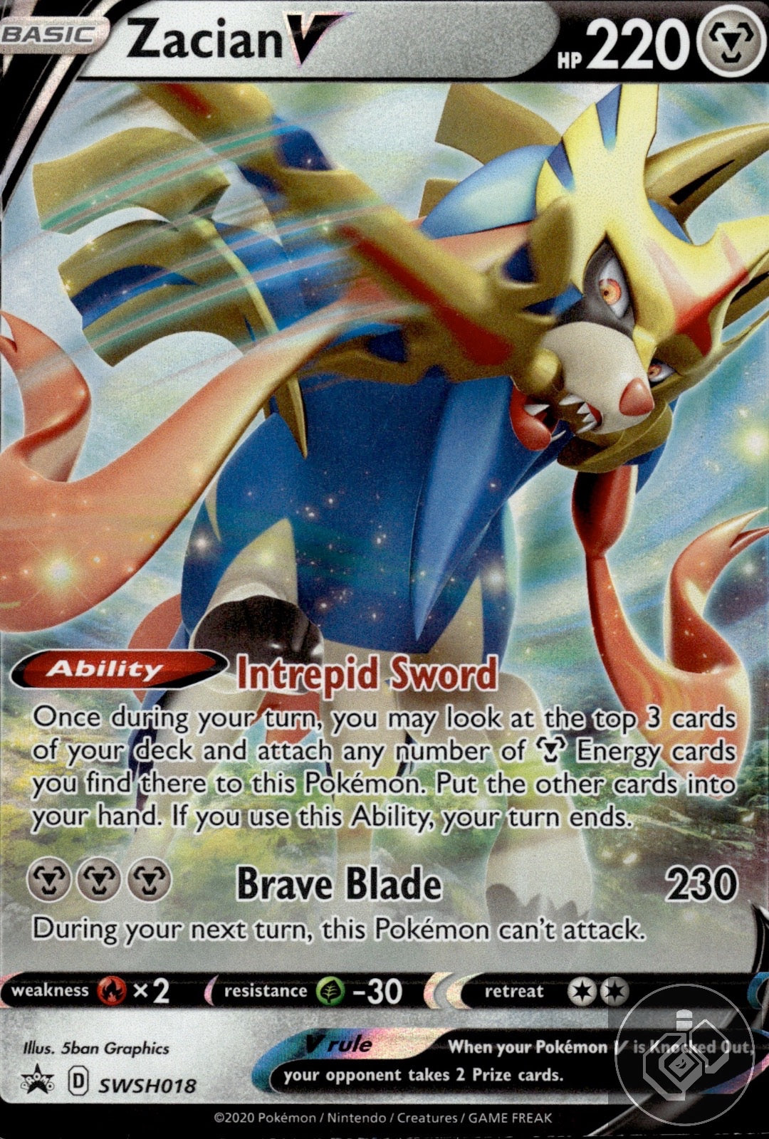 Zacian V SWSH018 Holo Promo Sword & Shield Promo Pokemon