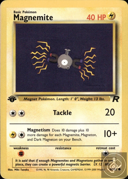 Magnemite 60/82 Common Team Rocket Pokemon 1st Edition