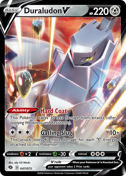 Duraludon V 047/073 Holo V Rare Champion's Path Pokemon