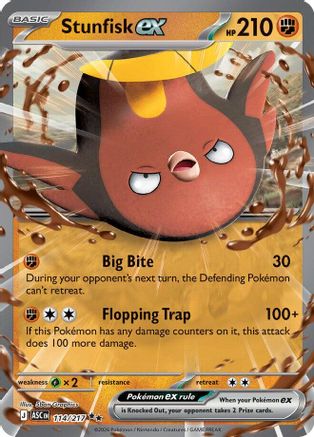 Stunfisk ex 114/217 Double Rare Ascended Heroes Pokemon