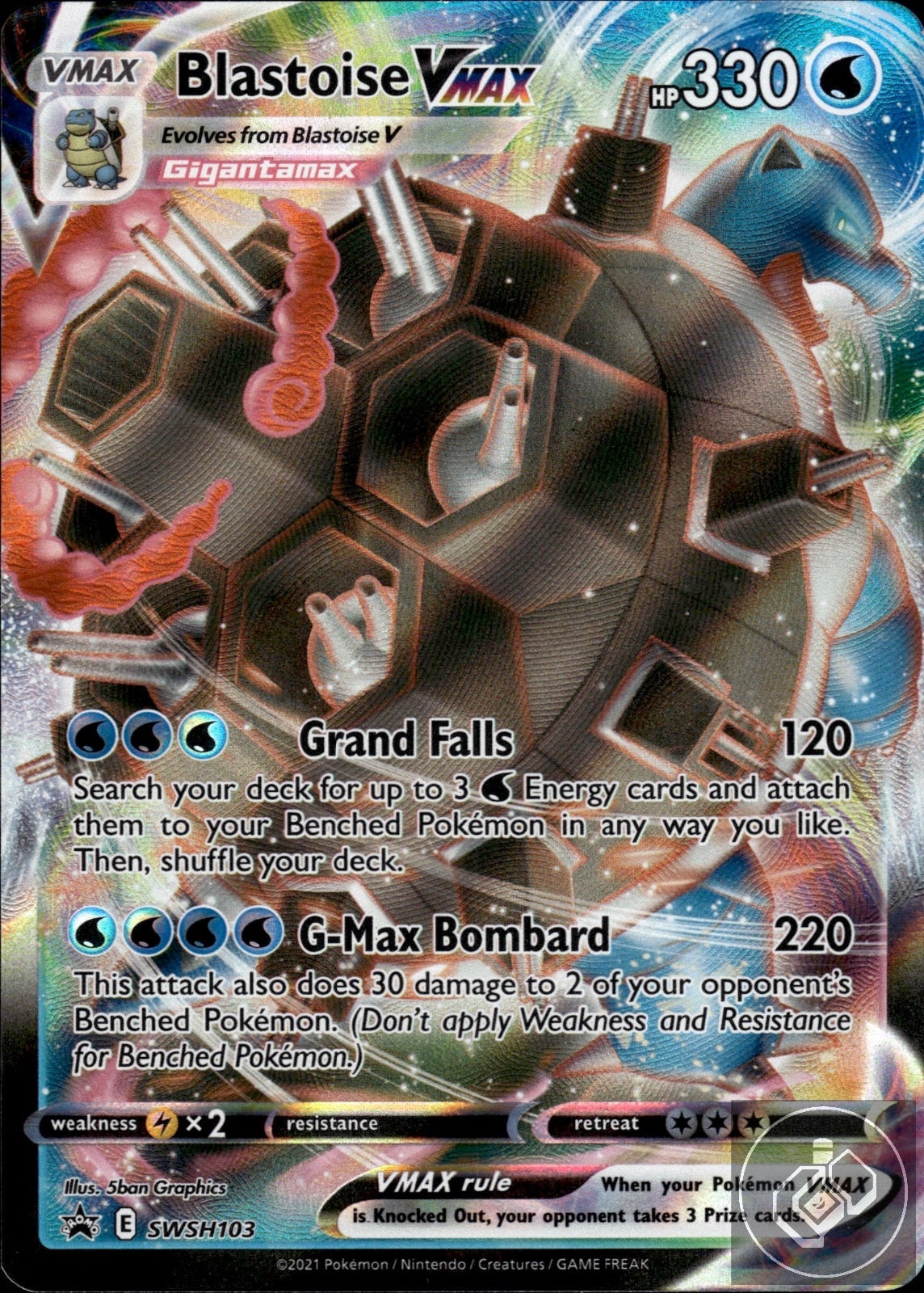 Blastoise VMAX SWSH103 Holo Promo Sword & Shield Promo Pokemon