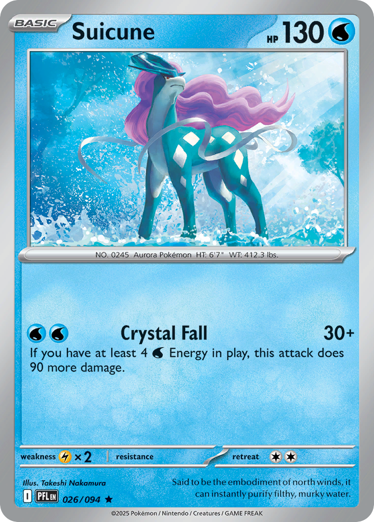 Suicune 026/094 Rare Phantasmal Flames Pokemon Reverse Holo