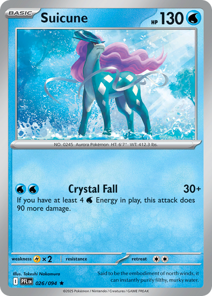 Suicune 026/094 Rare Phantasmal Flames Pokemon Reverse Holo