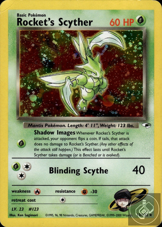 Rocket's Scyther 13/132 Holo Rare Gym Heroes Pokemon Unlimited Holo