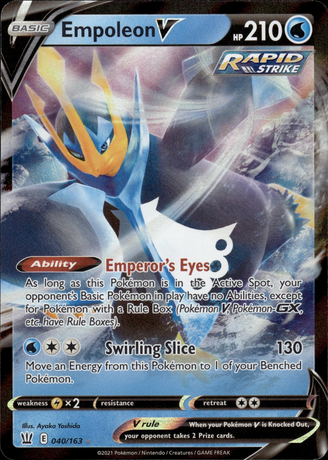 Empoleon V 040/163 Holo V Rare Battle Styles Pokemon