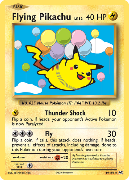 Flying Pikachu 110/108 Secret Rare Evolutions Pokemon