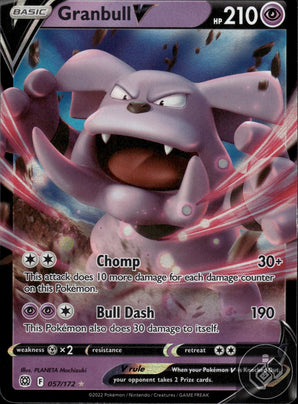 Granbull V 057/172 Holo V Rare Brilliant Stars Pokemon