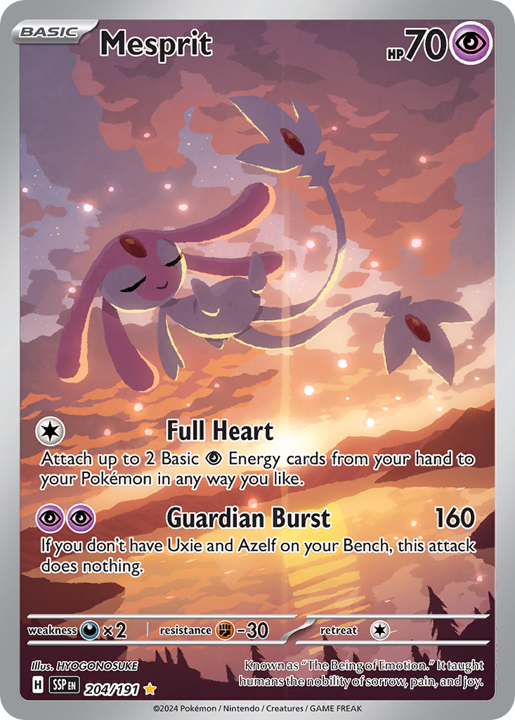 Mesprit 204/191 Illustration Rare Surging Sparks Pokemon