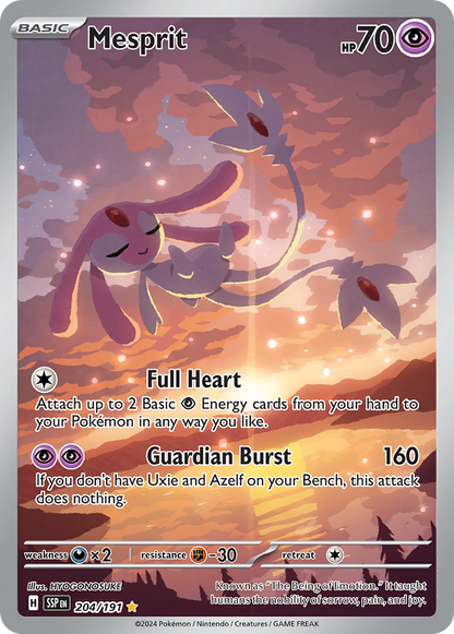 Mesprit 204/191 Illustration Rare Surging Sparks Pokemon