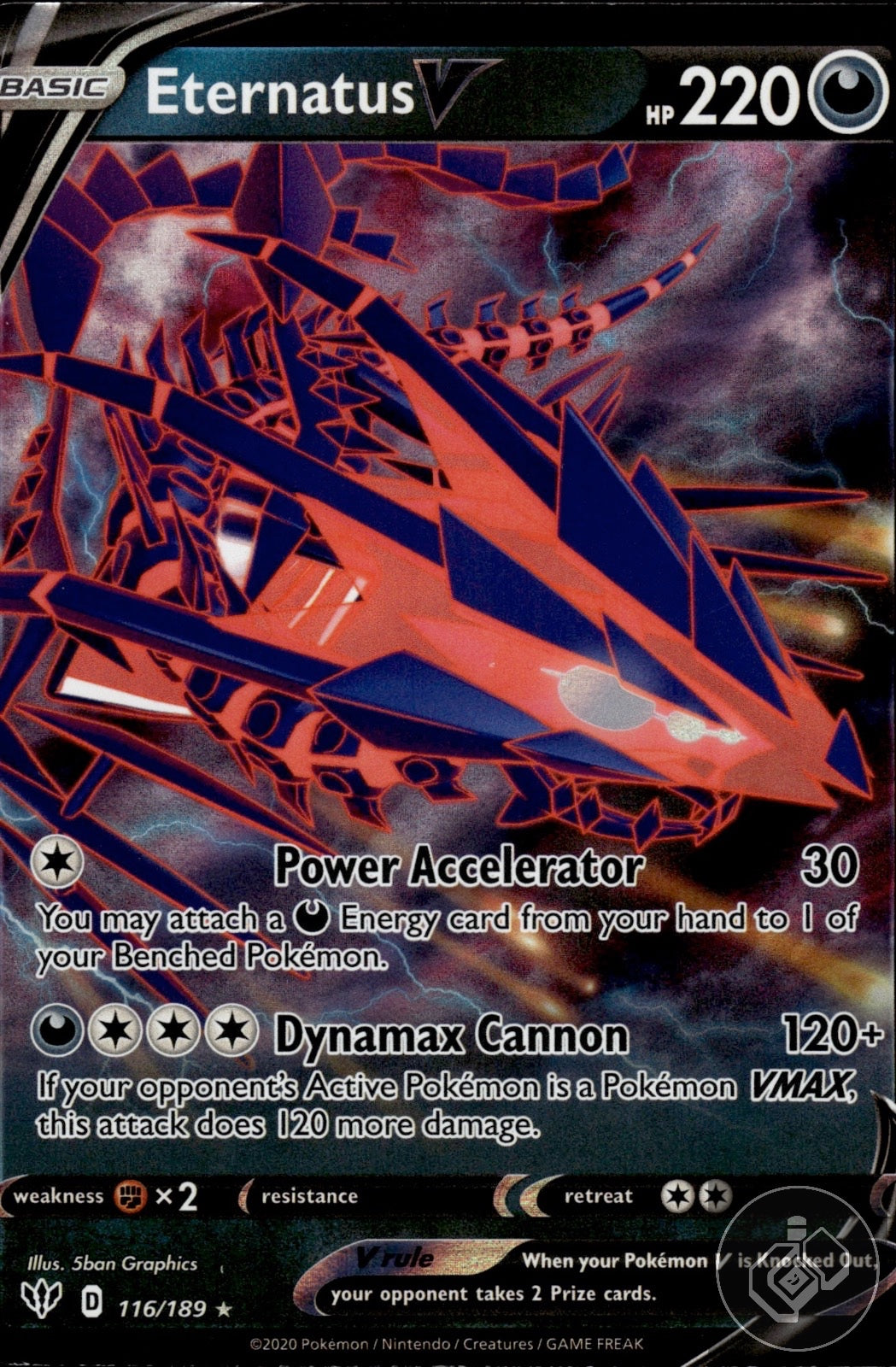 Eternatus V 116/189 Holo V Rare Darkness Ablaze Pokemon