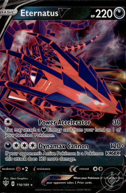 Eternatus V 116/189 Holo V Rare Darkness Ablaze Pokemon