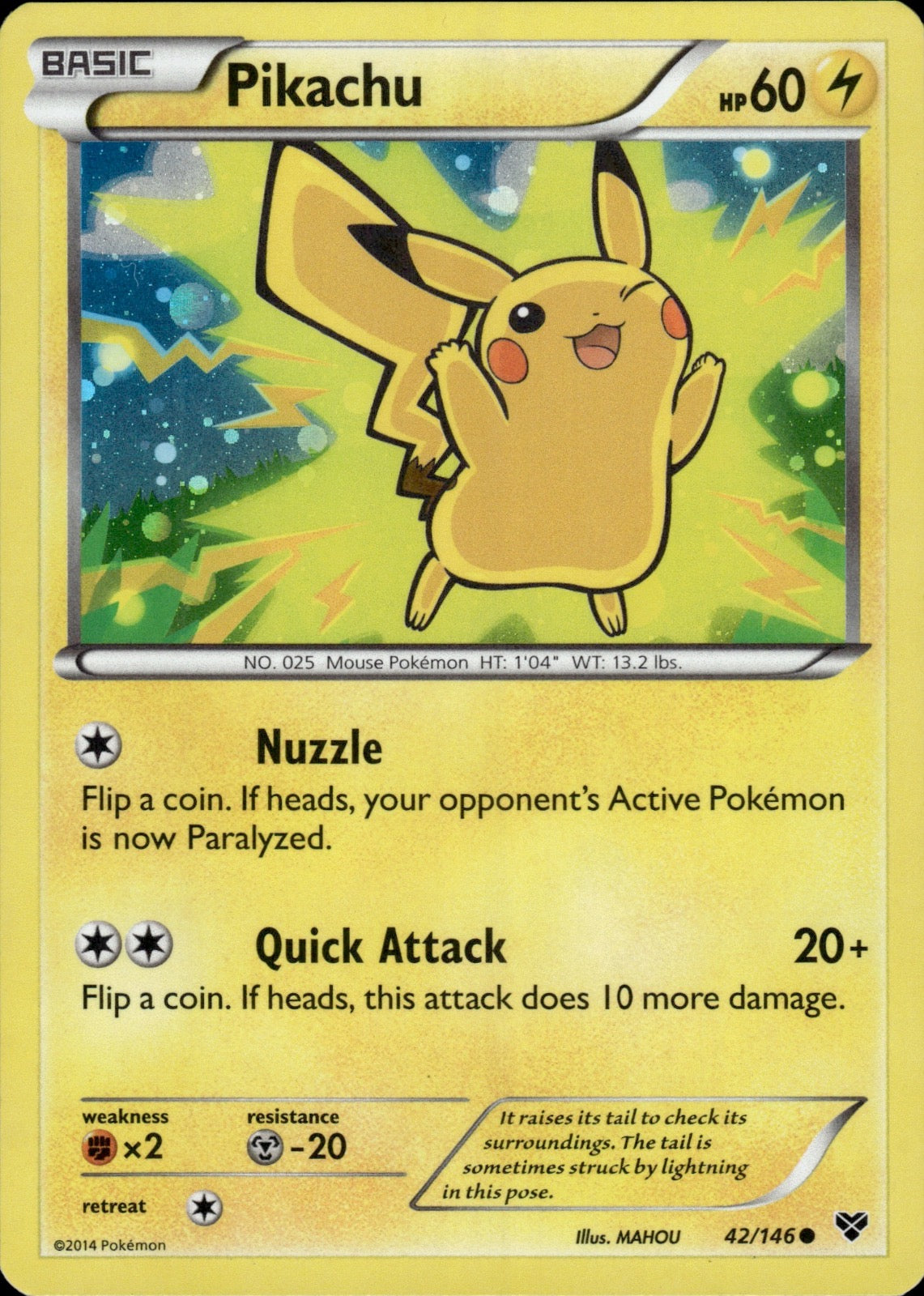 Pikachu 42/146 Common XY Pokemon Reverse Holo