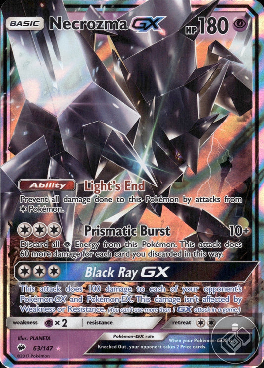 Necrozma GX 63/147 Holo GX Rare Burning Shadows Pokemon