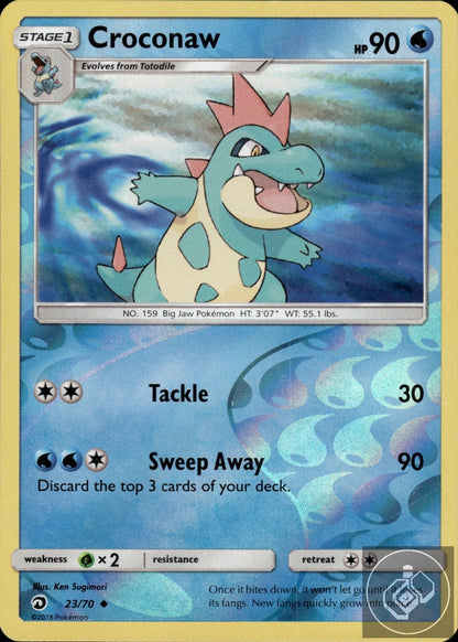 Croconaw 23/70 Uncommon Dragon Majesty Pokemon Reverse Holo