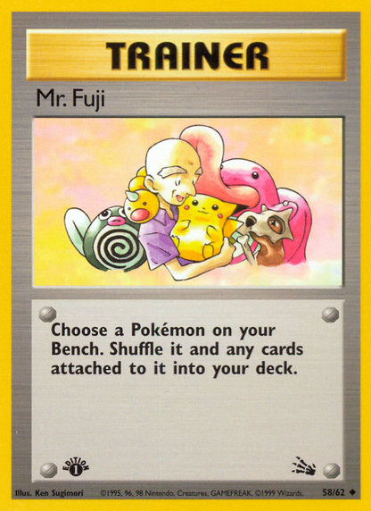 Mr. Fuji 58/62 Uncommon Fossil Pokemon 1st Edition