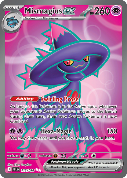 Mismagius ex 112/094 Ultra Rare Phantasmal Flames Pokemon