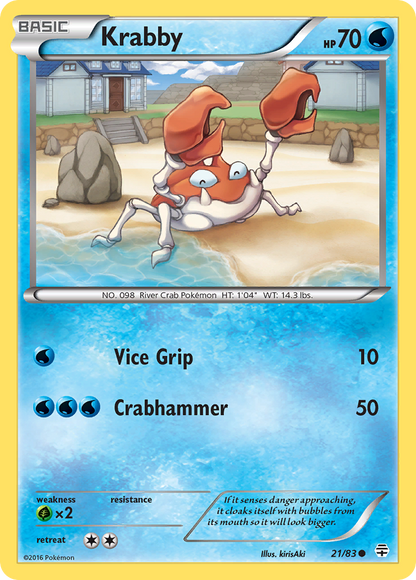 Krabby 21/83 Common Generations Pokemon Reverse Holo