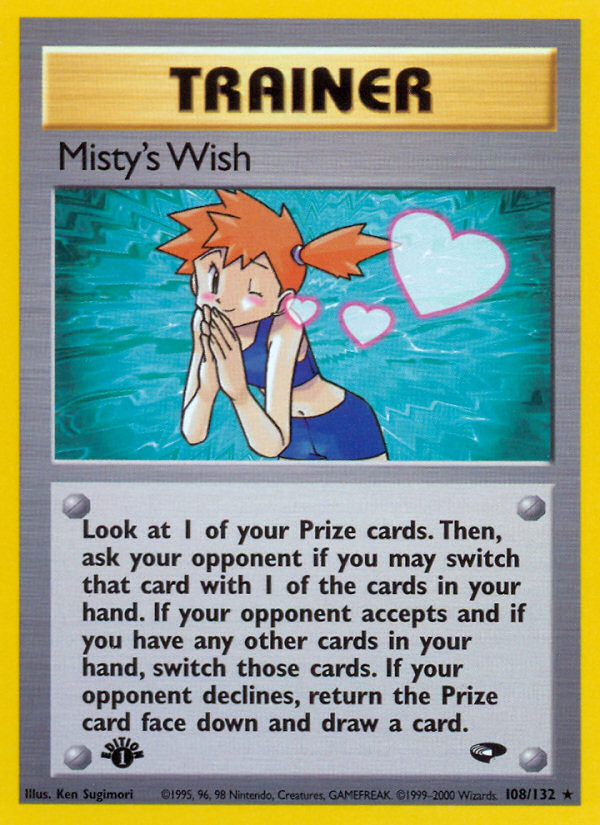 Misty's Wish 108/132 Rare Gym Challenge Pokemon 1st Edition