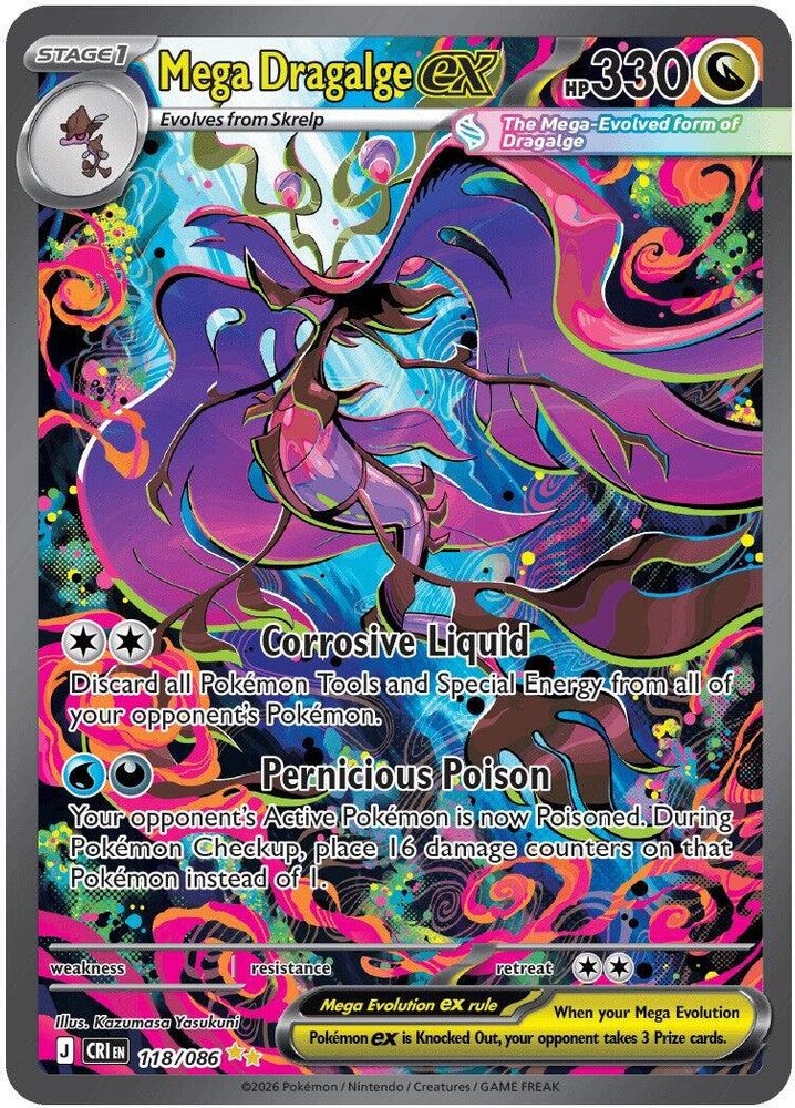 Mega Dragalge ex 118/086 Holo Special Illustration Rare Chaos Rising Pokemon