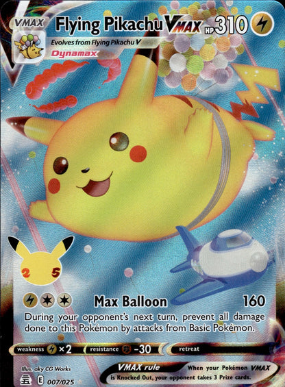Flying Pikachu VMAX 007/025 Holo VMAX Rare Celebrations Pokemon