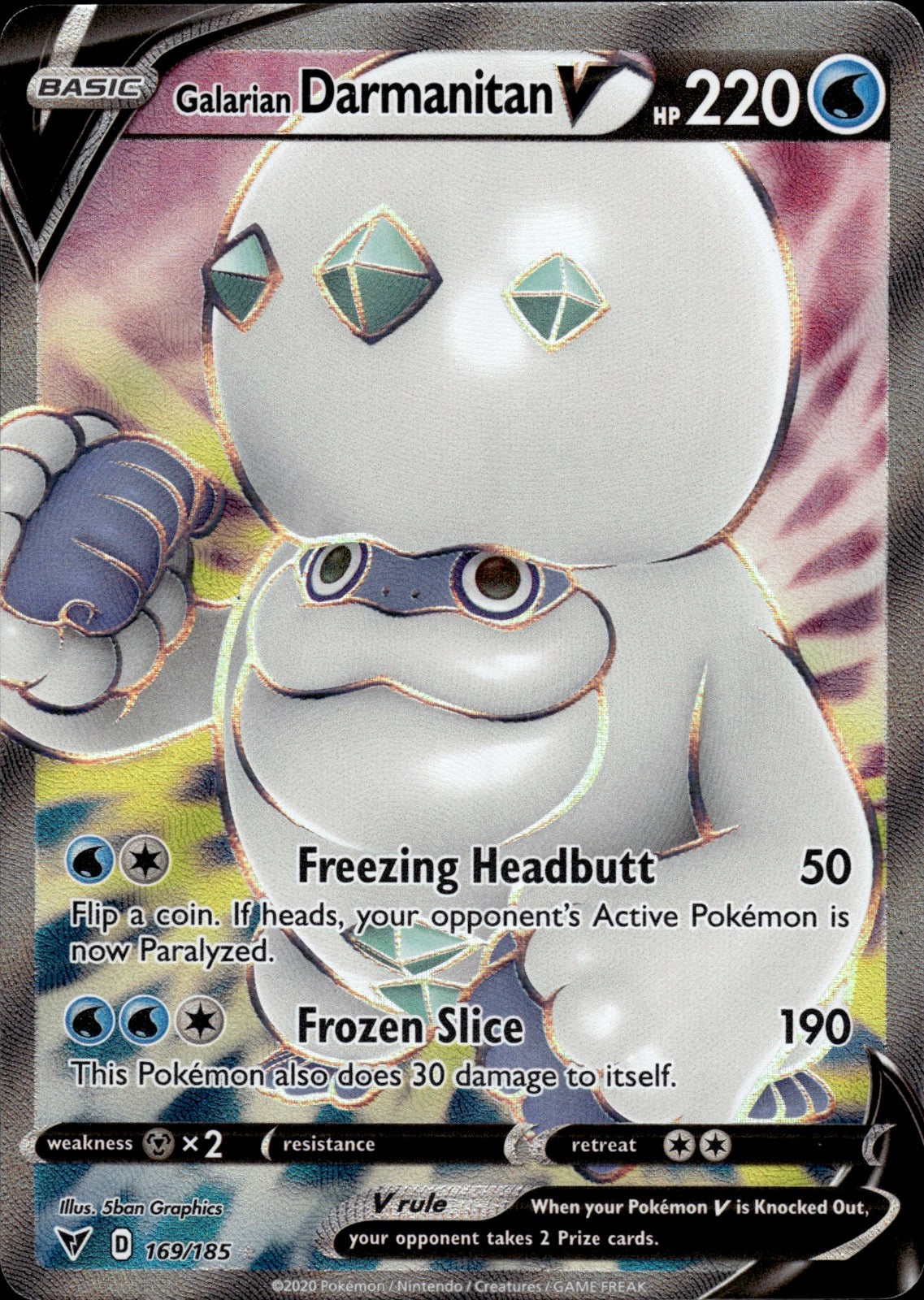 Galarian Darmanitan V 169/185 Ultra Rare Vivid Voltage Pokemon