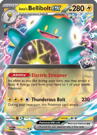 Iono's Bellibolt ex 070/217 Double Rare Ascended Heroes Pokemon