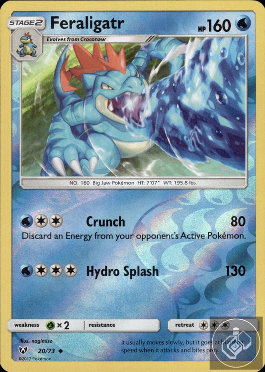 Feraligatr 20/73 Uncommon Shining Legends Pokemon Reverse Holo