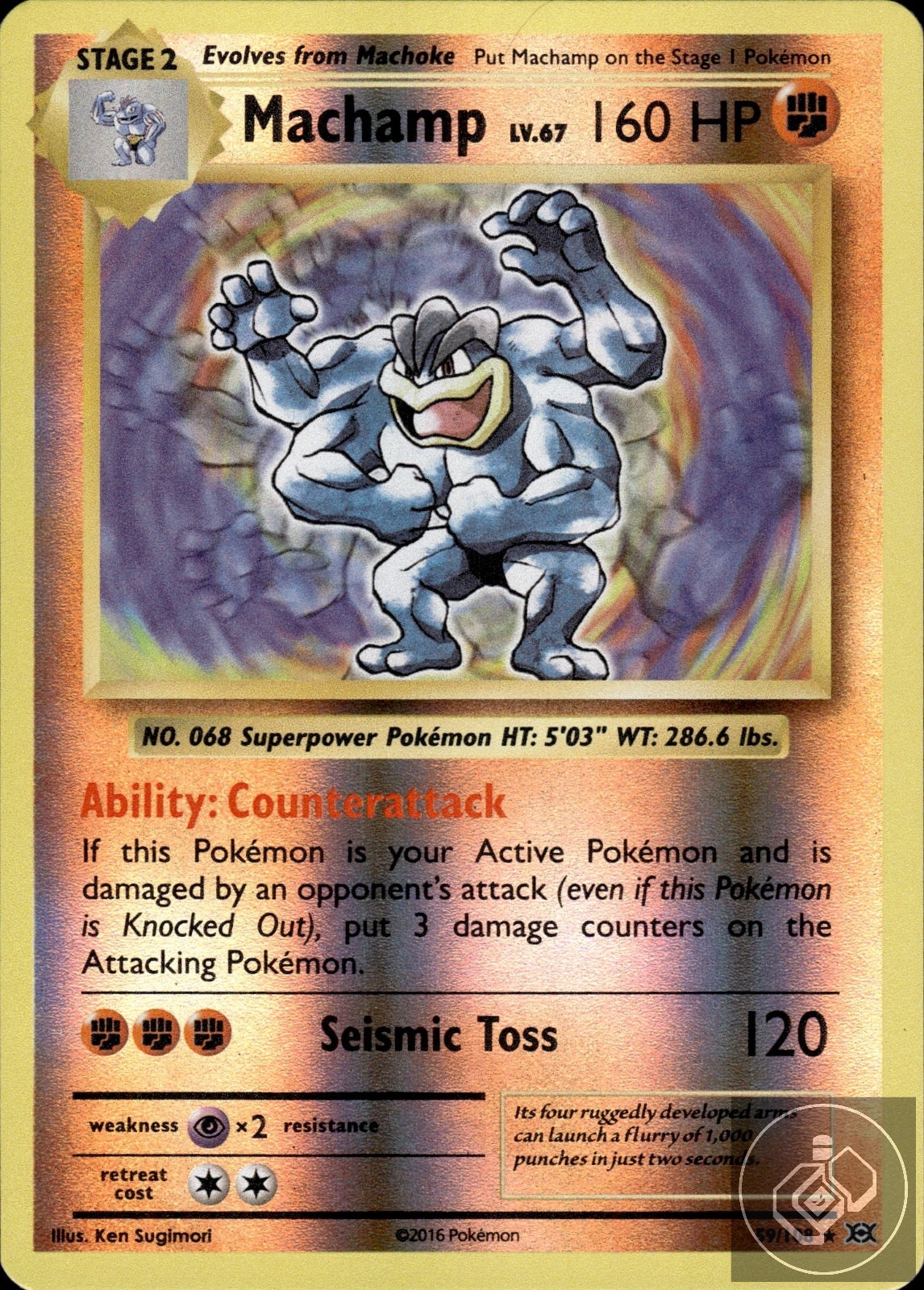 Machamp 59/108 Holo Rare Evolutions Pokemon Reverse Holo