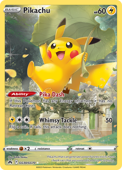Pikachu GG30/GG70 Holo Crown Zenith Galarian Gallery Pokemon