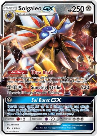 Solgaleo GX 89/149 Holo Ultra Rare SM Base Set Pokemon
