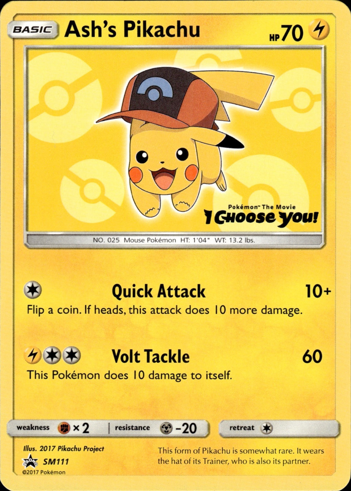 Ash's Pikachu - SM111 Promo Sun & Moon Promo Pokemon