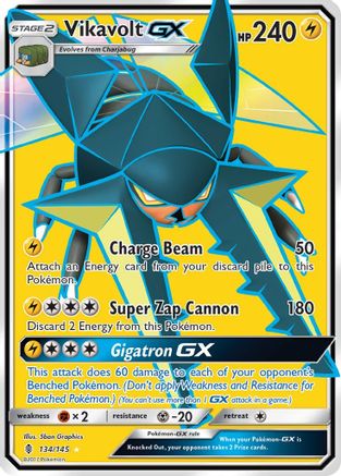 Vikavolt GX (Full Art) 134/145 Holo Ultra Rare Guardians Rising Pokemon