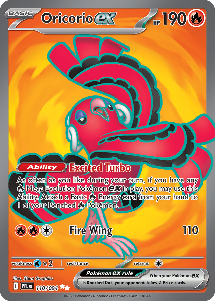 Oricorio ex 110/094 Ultra Rare Phantasmal Flames Pokemon