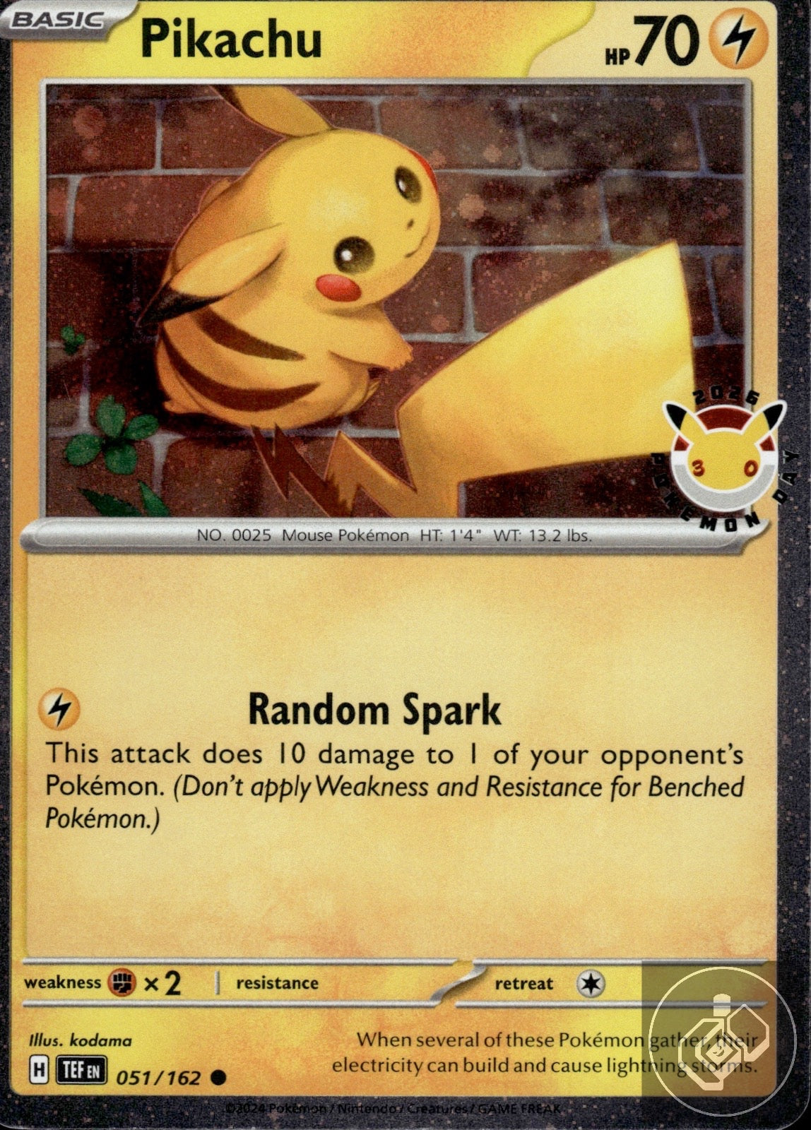 Pikachu 051/162 Common Temporal Forces Pokemon