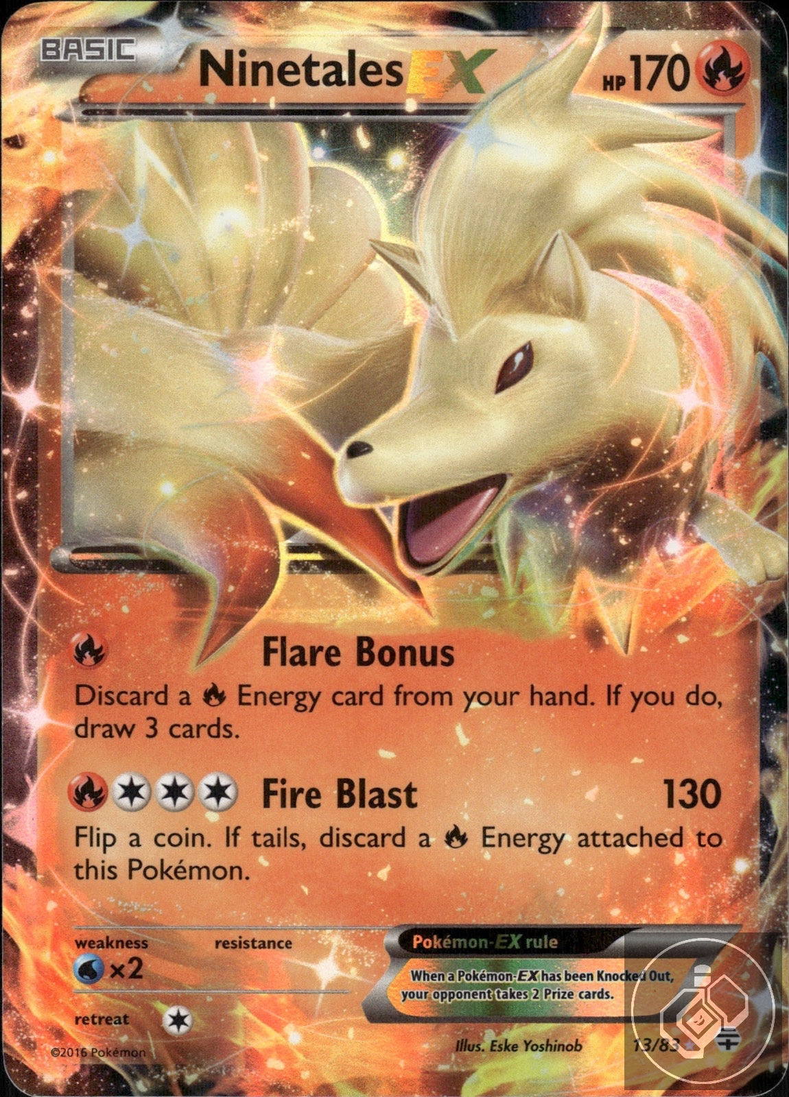 Ninetales EX 13/83 Holo EX Rare Generations Pokemon