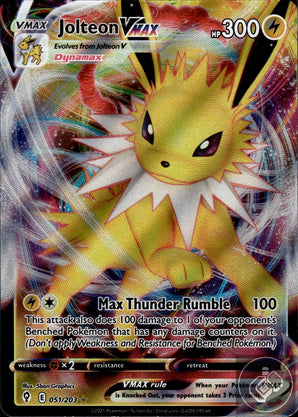 Jolteon VMAX 051/203 Holo VMAX Rare Evolving Skies Pokemon