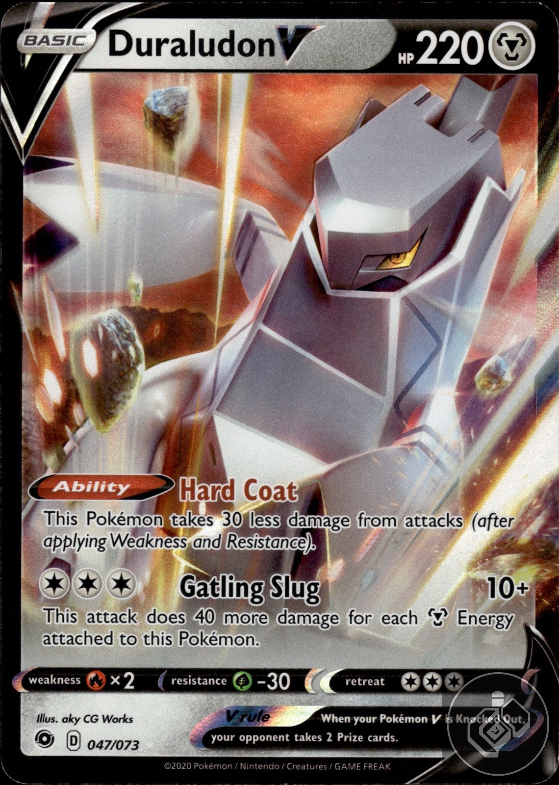 Duraludon V 047/073 Holo V Rare Champion's Path Pokemon