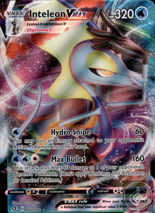 Inteleon VMAX 050/192 Holo VMAX Rare Rebel Clash Pokemon