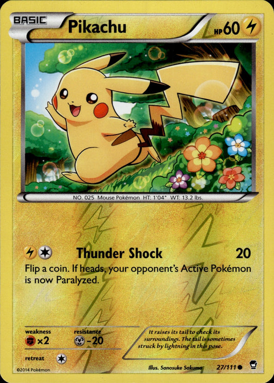 Pikachu 27/111 Common Furious Fists Pokemon Reverse Holo