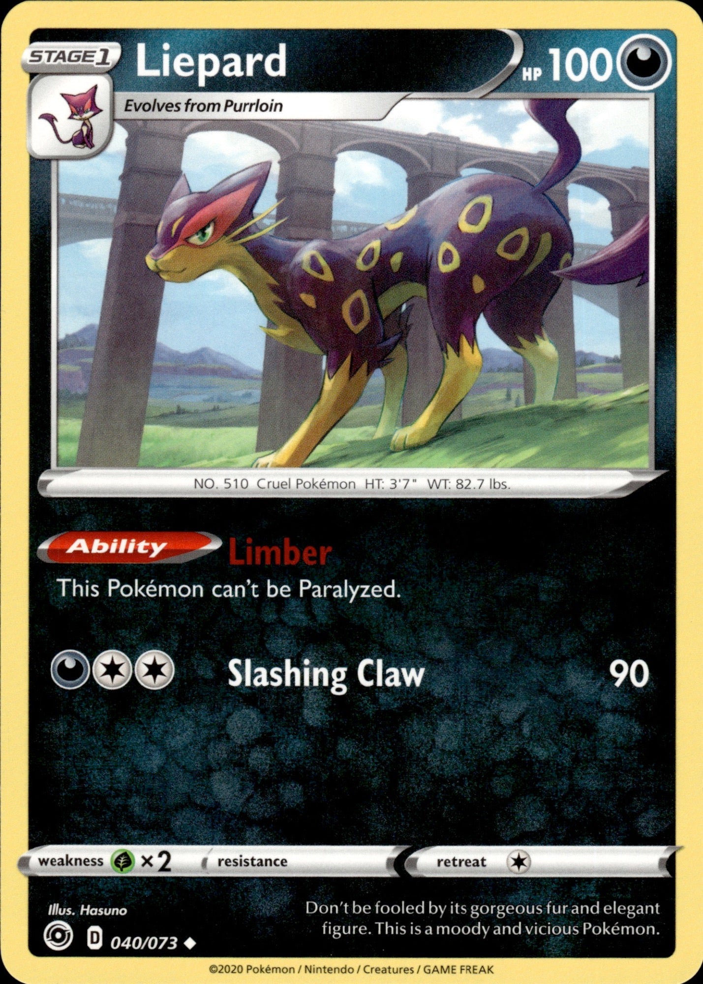 Liepard 040/073 Uncommon Champion's Path Pokemon