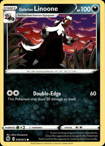 Galarian Linoone 036/073 Common Champion's Path Pokemon