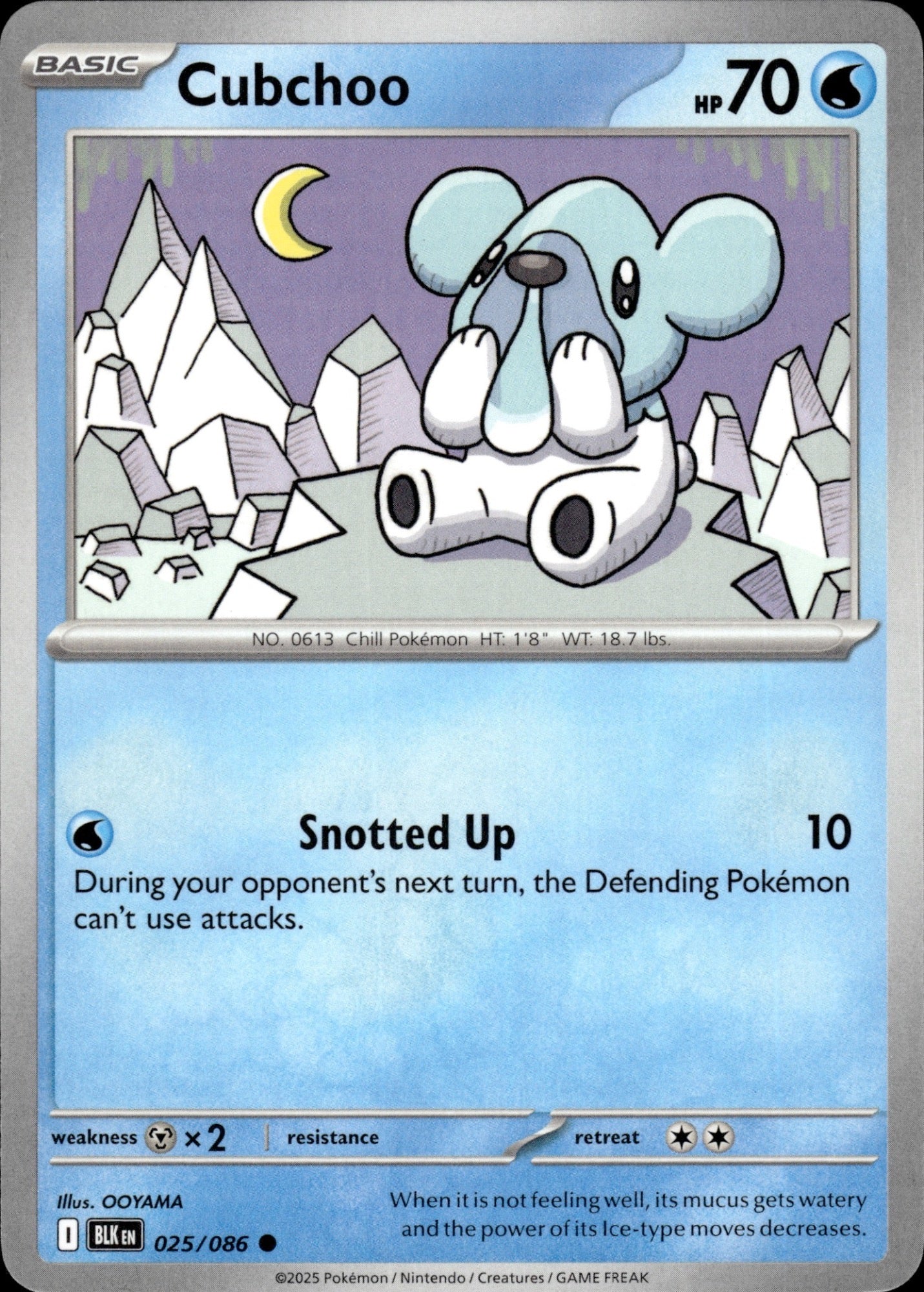 Cubchoo 025/086 Common SV: Black Bolt Pokemon