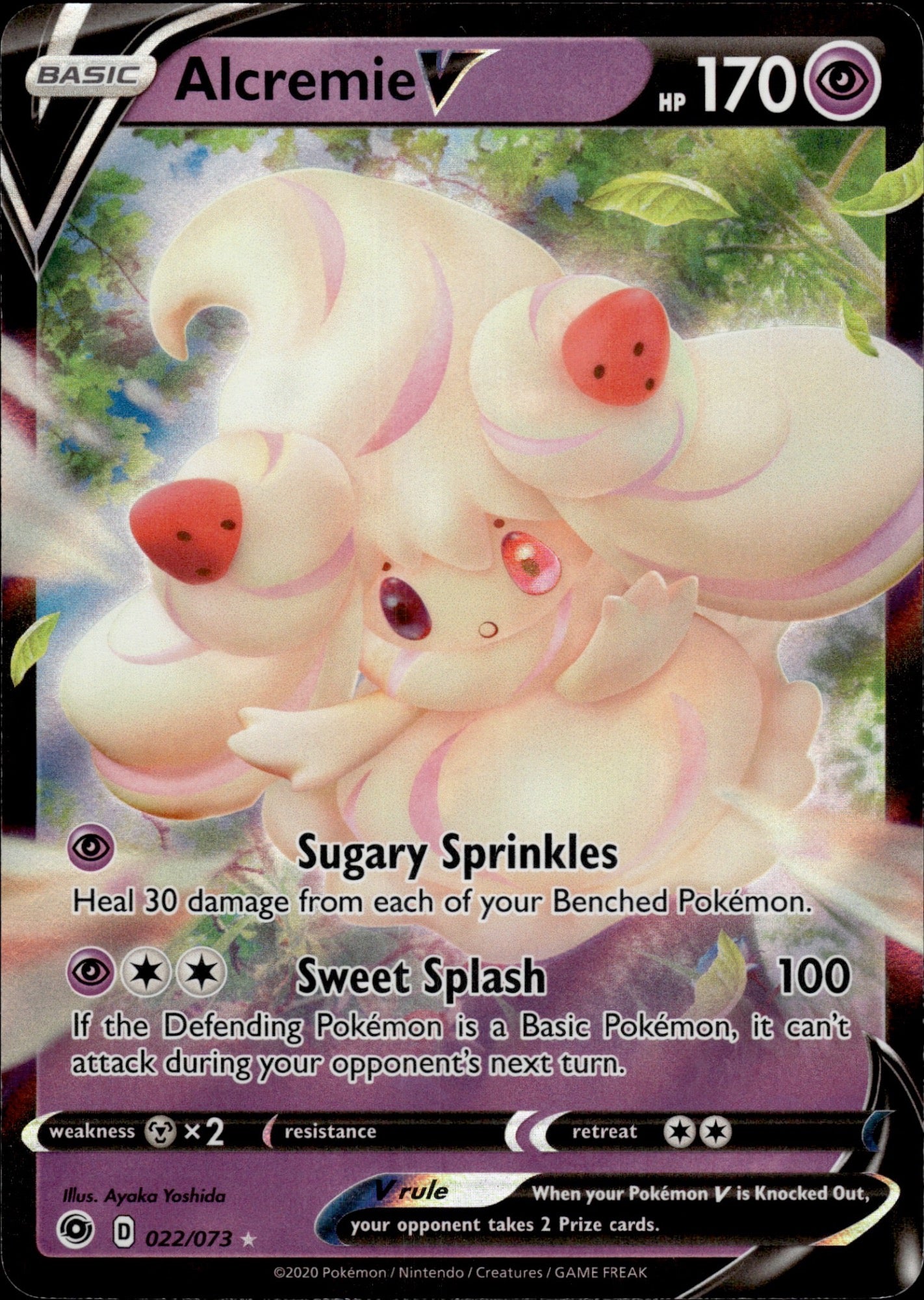 Alcremie V 022/073 Holo V Rare Champion's Path Pokemon