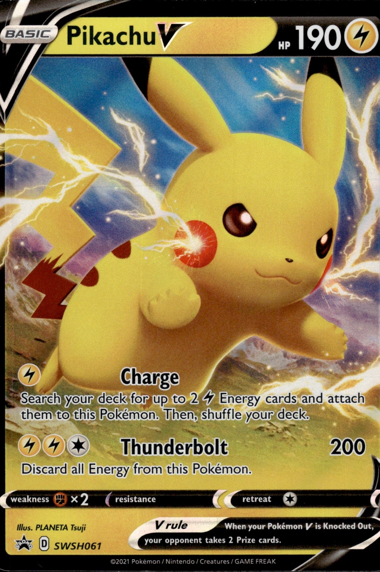 Pikachu V SWSH061 Holo Promo Sword & Shield Promo Pokemon Holo