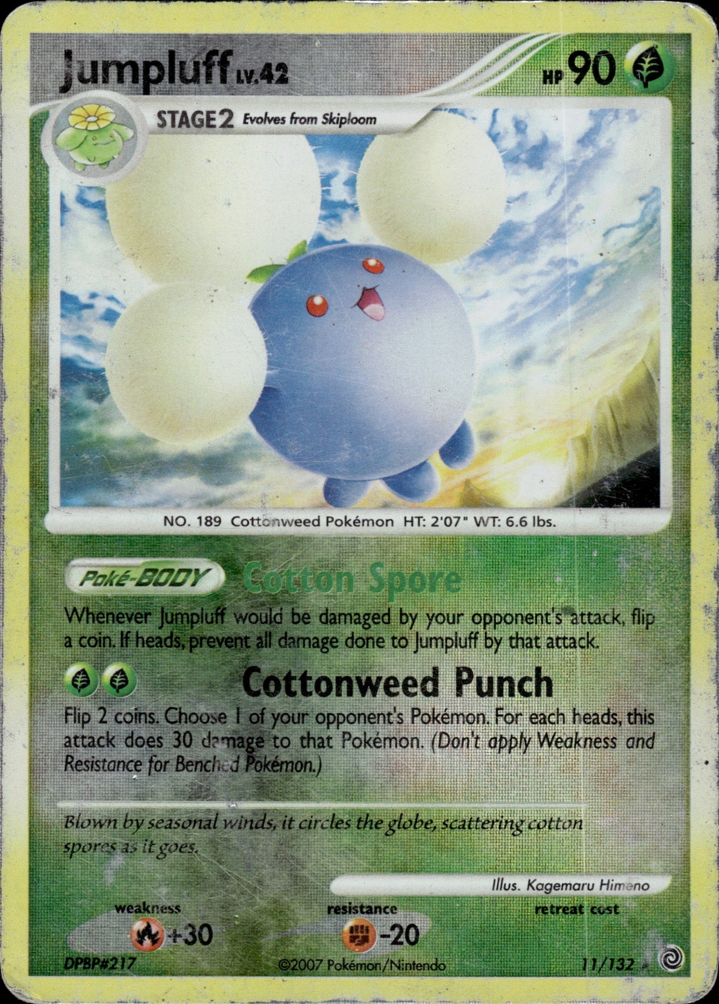 Jumpluff 11/132 Holo Rare Secret Wonders Pokemon Reverse Holo