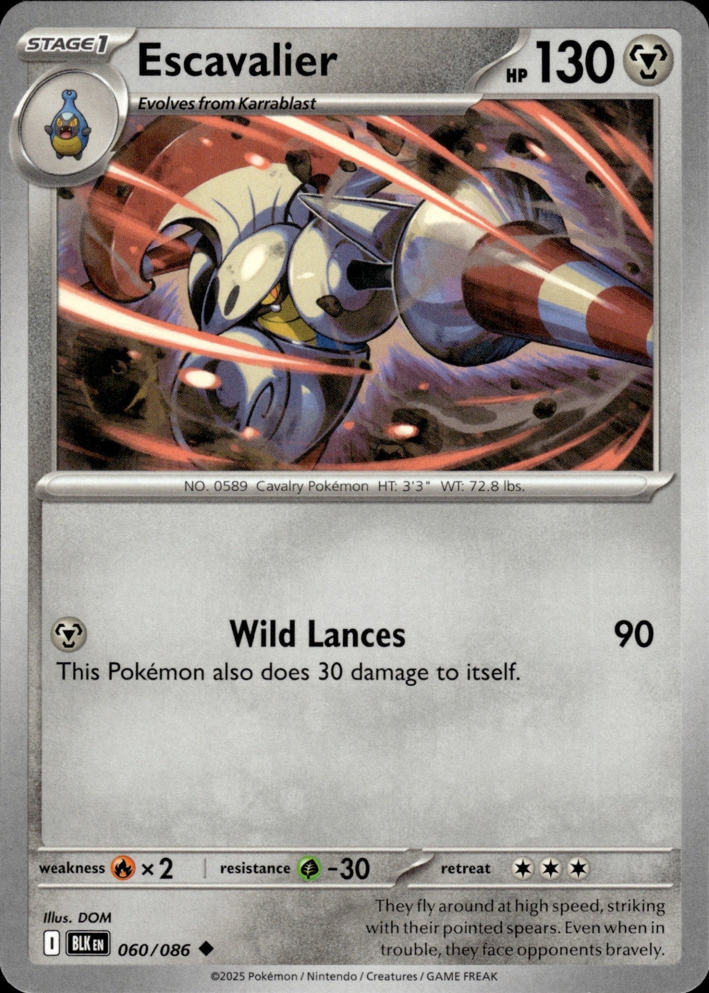 Escavalier 060/086 Uncommon SV: Black Bolt Pokemon
