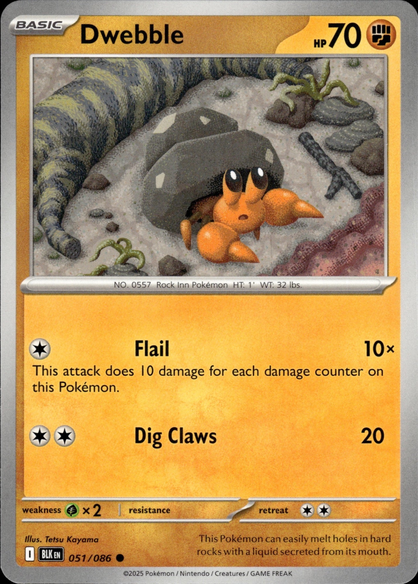 Dwebble 051/086 Common SV: Black Bolt Pokemon