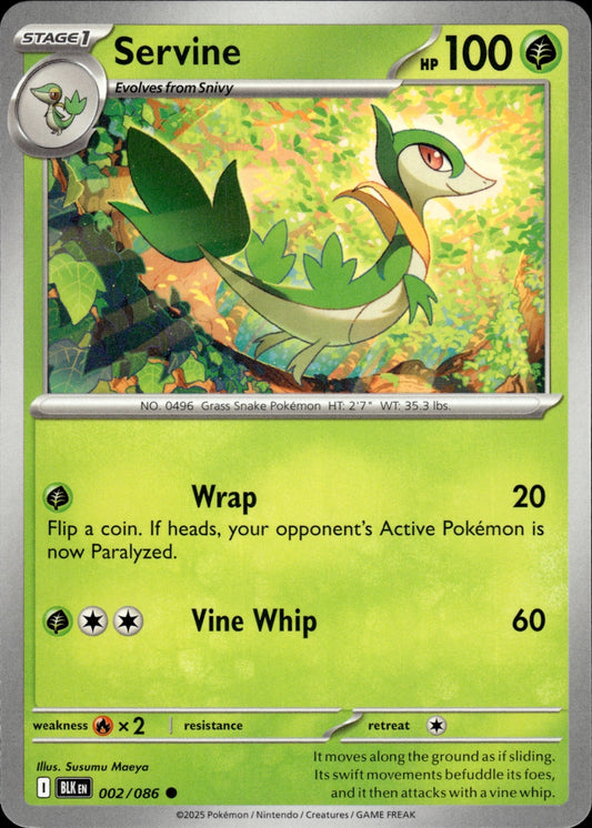 Servine 002/086 Common SV: Black Bolt Pokemon