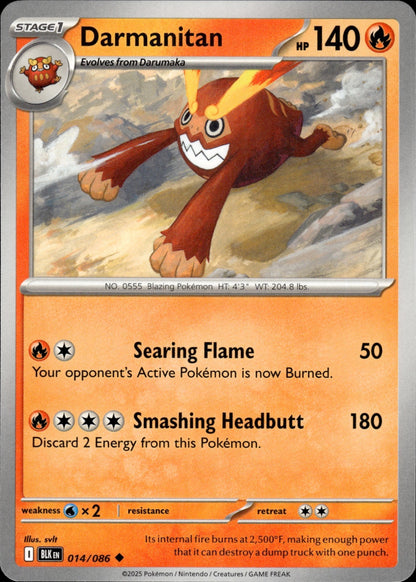 Darmanitan 014/086 Uncommon SV: Black Bolt Pokemon